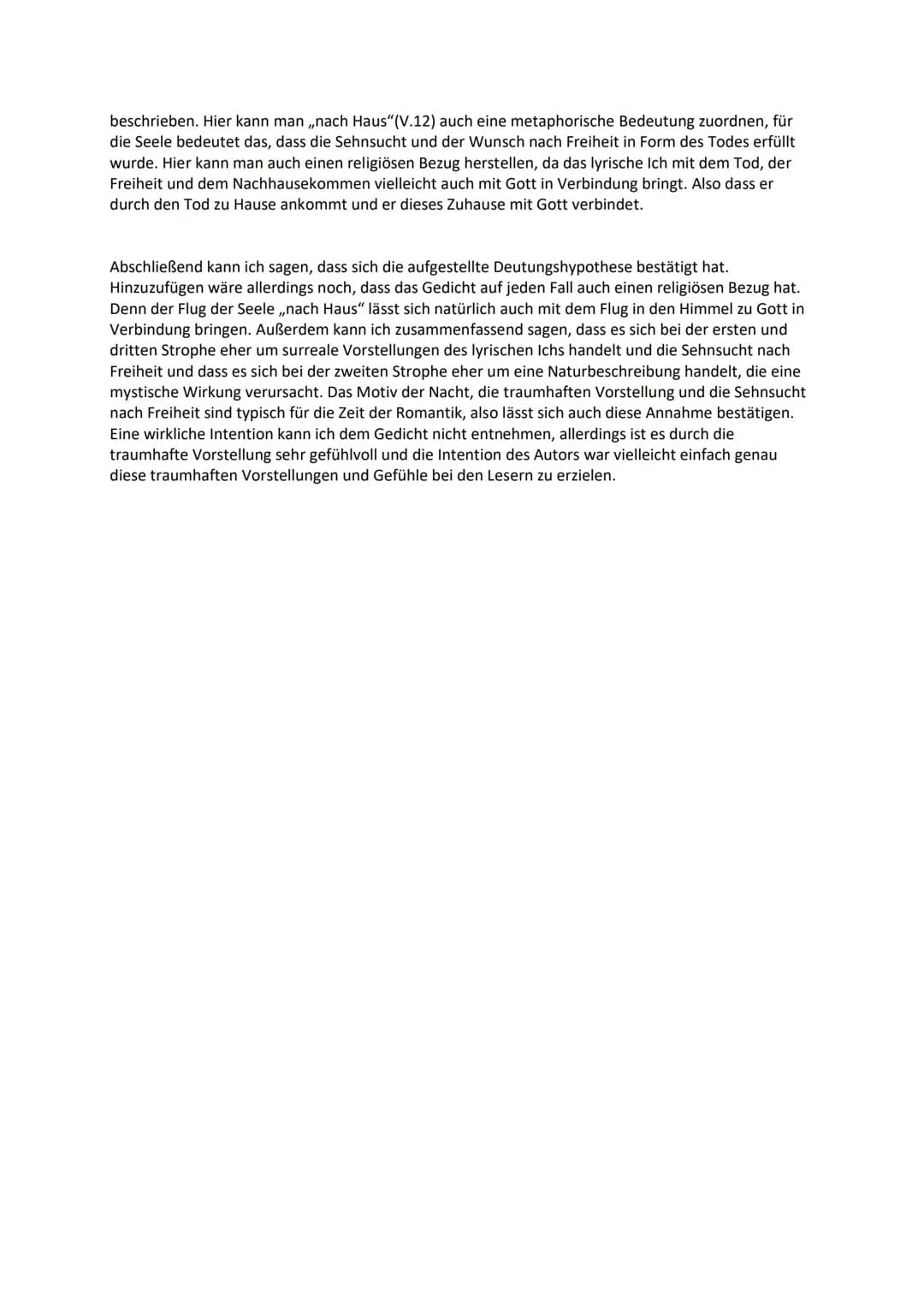 Mondnacht - Gedichtanalyse
Das Naturgedicht ,,Mondnacht" von Joseph Freihherr von Eichendorff wurde 1837 verfasst und lässt
sich daher der S