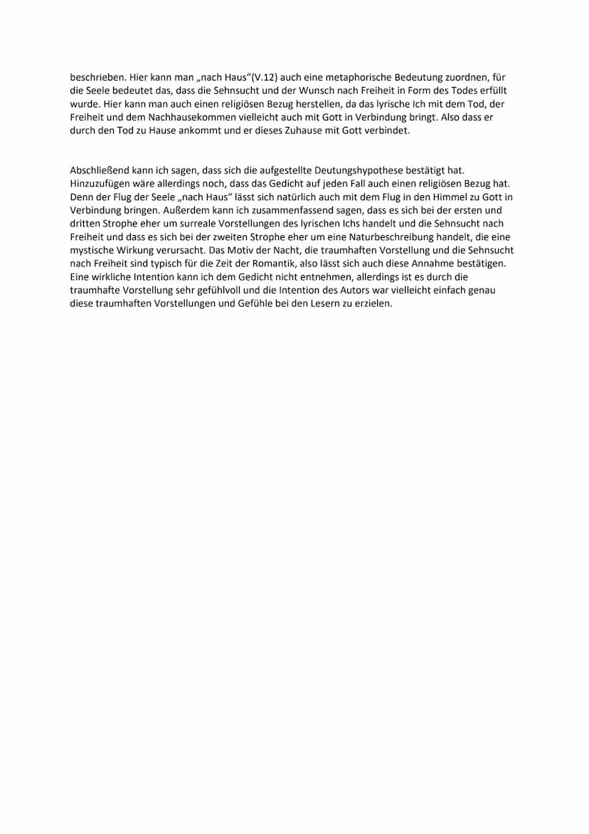 Mondnacht - Gedichtanalyse
Das Naturgedicht ,,Mondnacht" von Joseph Freihherr von Eichendorff wurde 1837 verfasst und lässt
sich daher der S