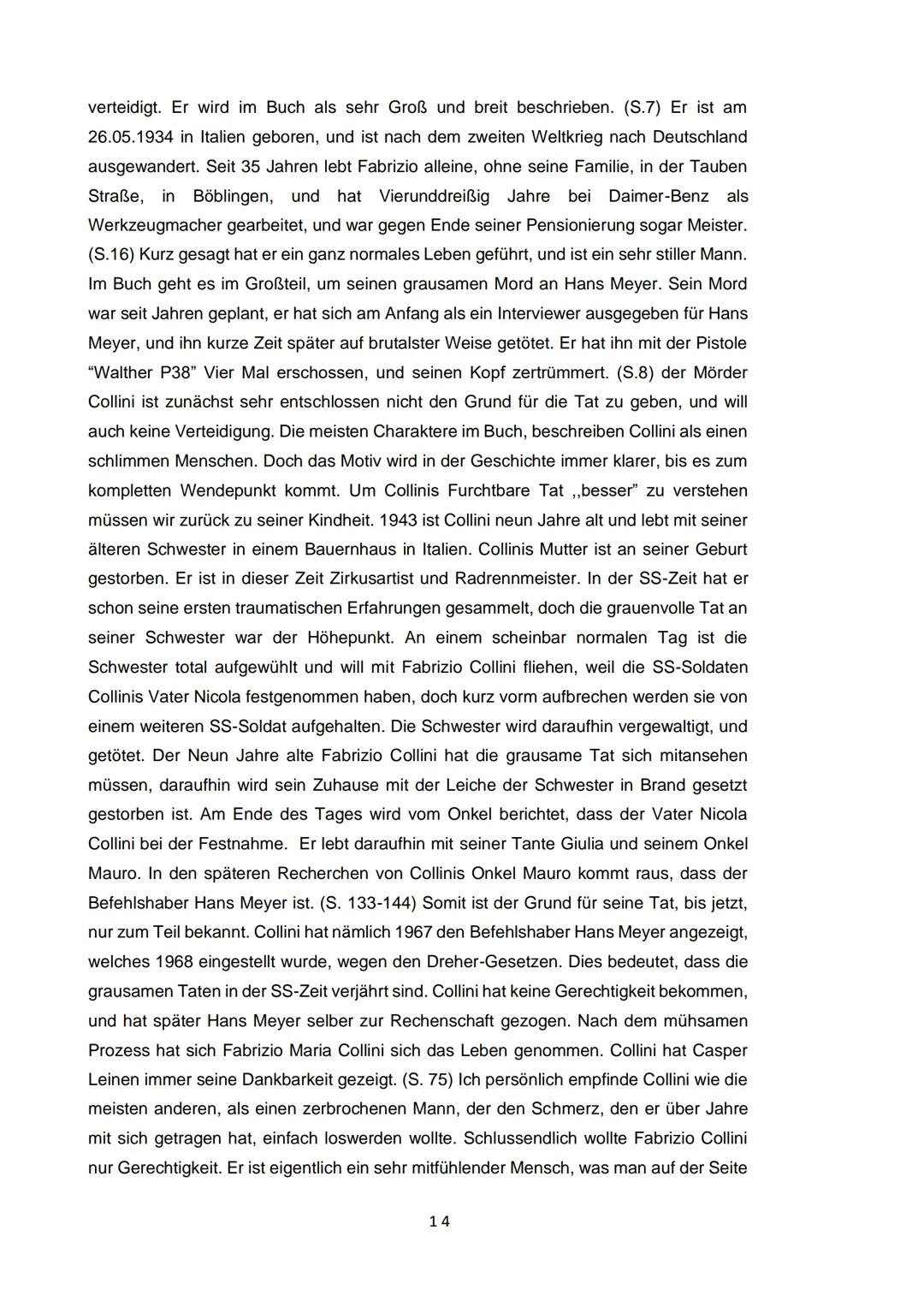 1. Einleitung
Die Hausarbeit befasst sich mit dem Roman ,,Der Fall Collini" von Ferdinand von
Schriach. In dem Roman geht es um einen Mord a