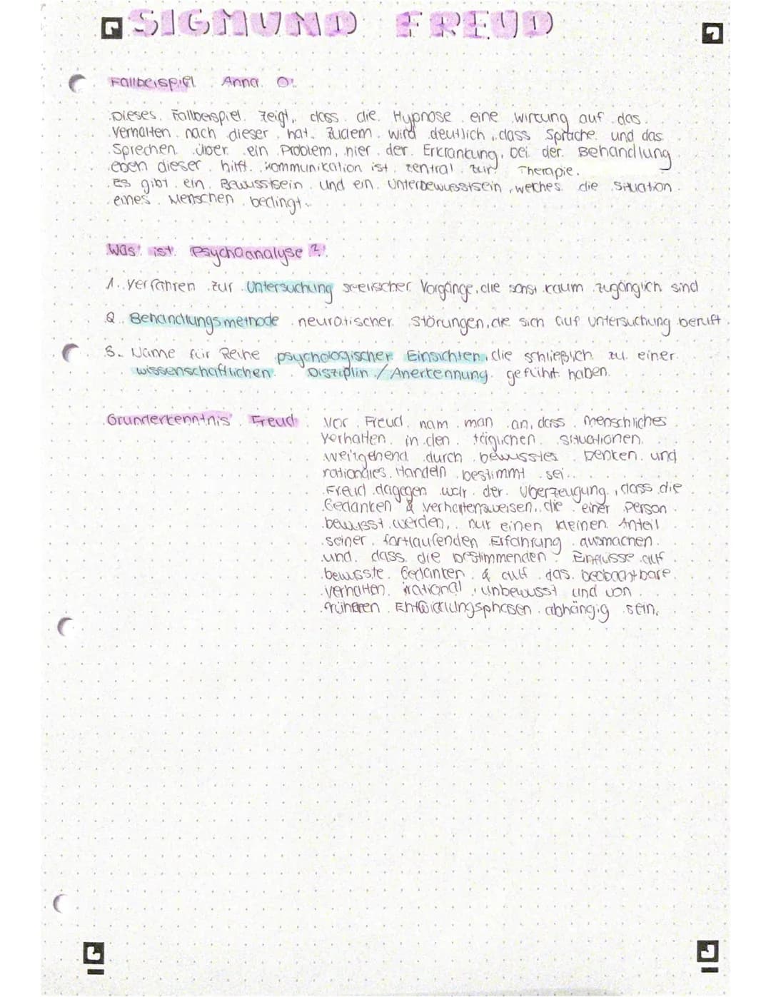 □
IG
SIGMUND FREUD
Fallbeispiel Anna. O
Dieses Fallberspiel. Zeigt,. class die. Hypnose eine wirkung auf das.
Verhalten nach dieser, hat. Zu