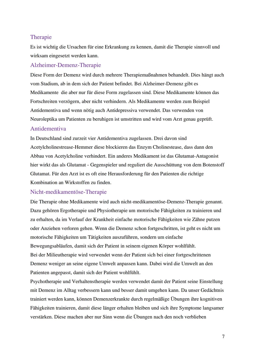 Demenz Inhaltsverzeichnis
1. Allgemeines
1.1 Primäre Demenz
1.2 Sekundäre Demenz
1.3 Alzheimer-Demenz
1.4 Vaskuläre Demenz
1.5 Frontotempora