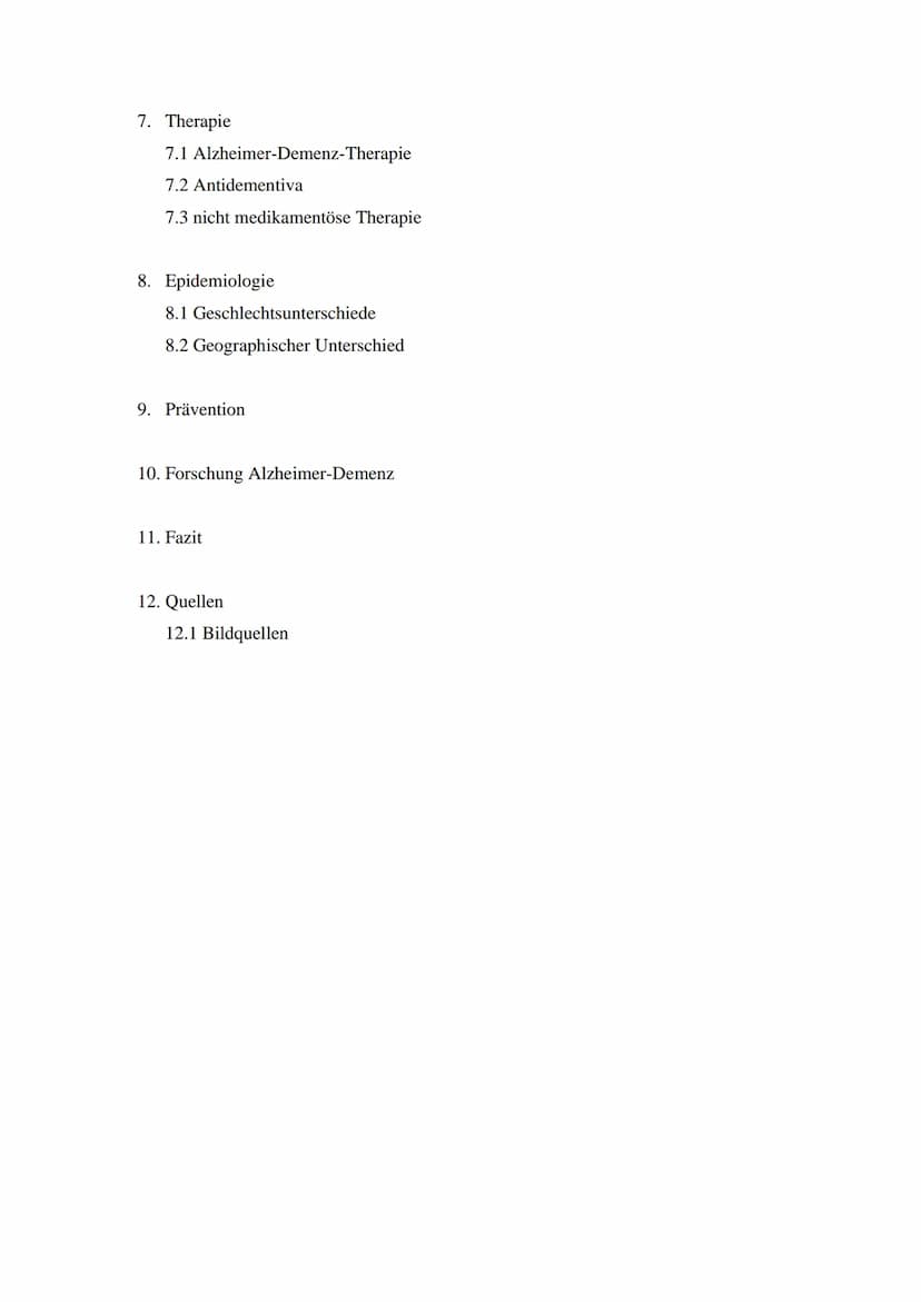 Demenz Inhaltsverzeichnis
1. Allgemeines
1.1 Primäre Demenz
1.2 Sekundäre Demenz
1.3 Alzheimer-Demenz
1.4 Vaskuläre Demenz
1.5 Frontotempora