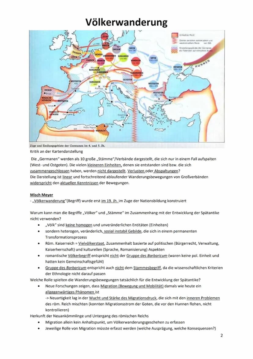 Schulbuchtext von 1975
Bedeutung der Völkerwanderung für die europäische Geschichte
●
Ende des weström. Reiches durch ,,germ." Wanderungsbew