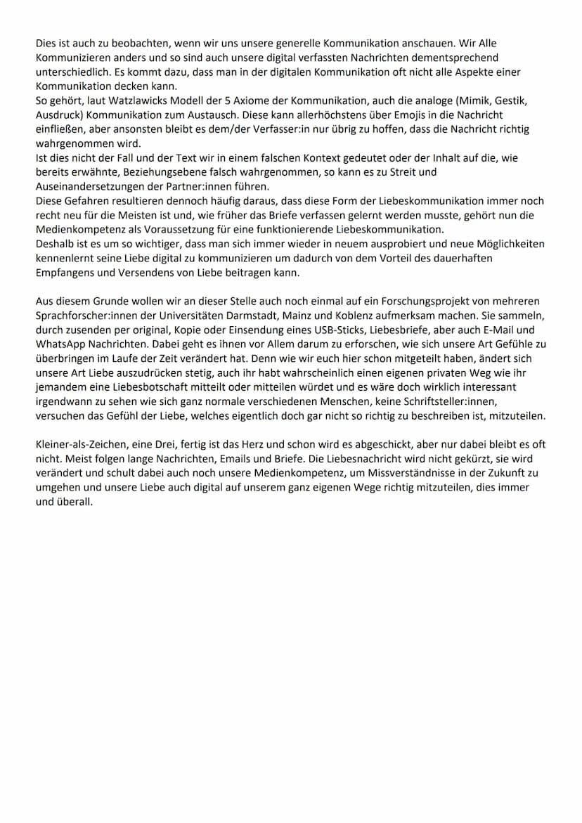 <3
DEUTSCH | MATERIALGESTÜTZTES VERFASSEN EINES ERKLÄRENDEN/INFORMIERENDES TEXTES
LIEBESKOMMUNIKATION IM DIGITALEN ZEITALTER
Kleiner-als-Zei