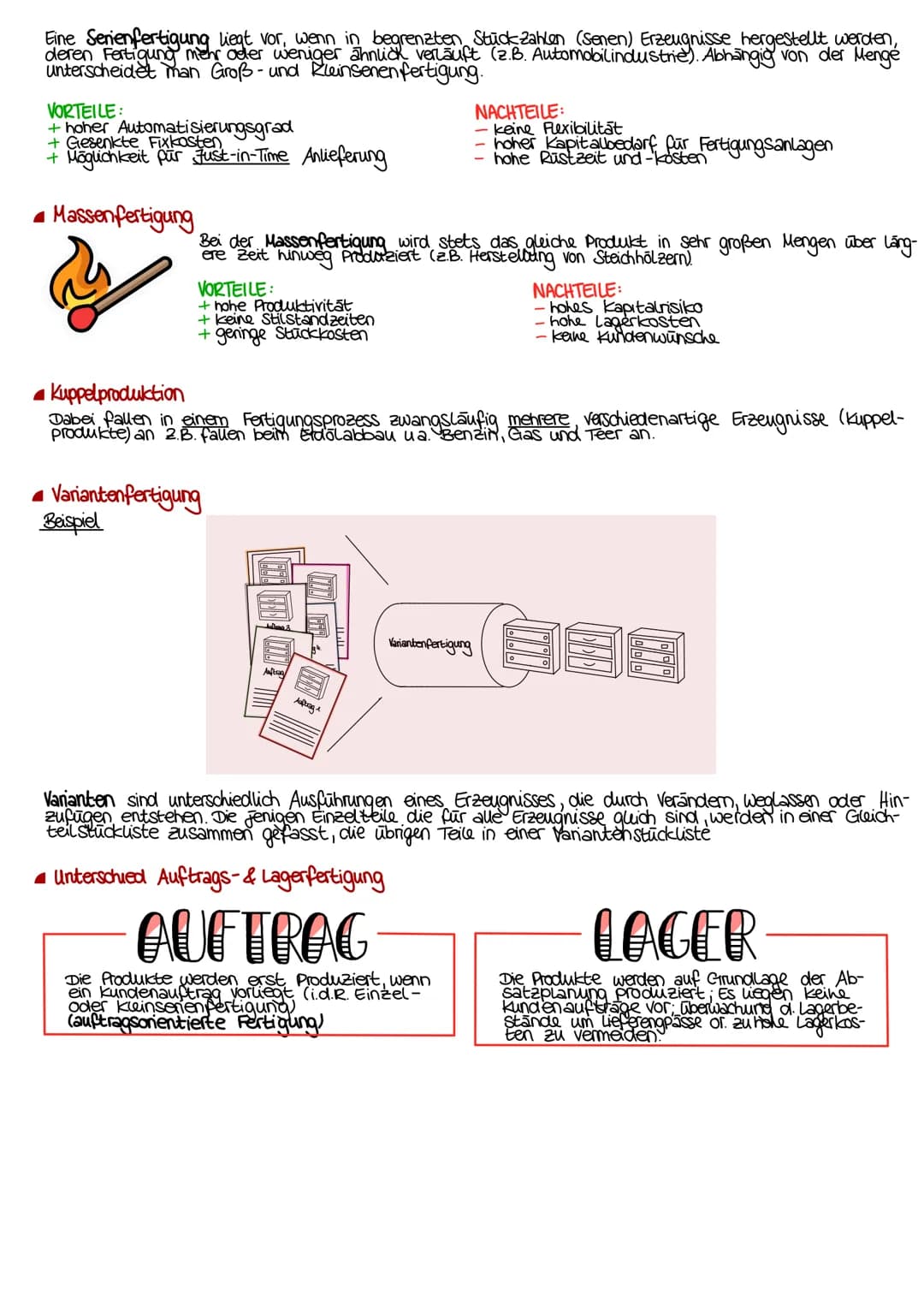 Verfahren der
Leistungserstellung
Man unterscheidet folgende Arten der Fertigung
1. Entsprechend dem Einsatz an körperlicher Arbeit.
manuell