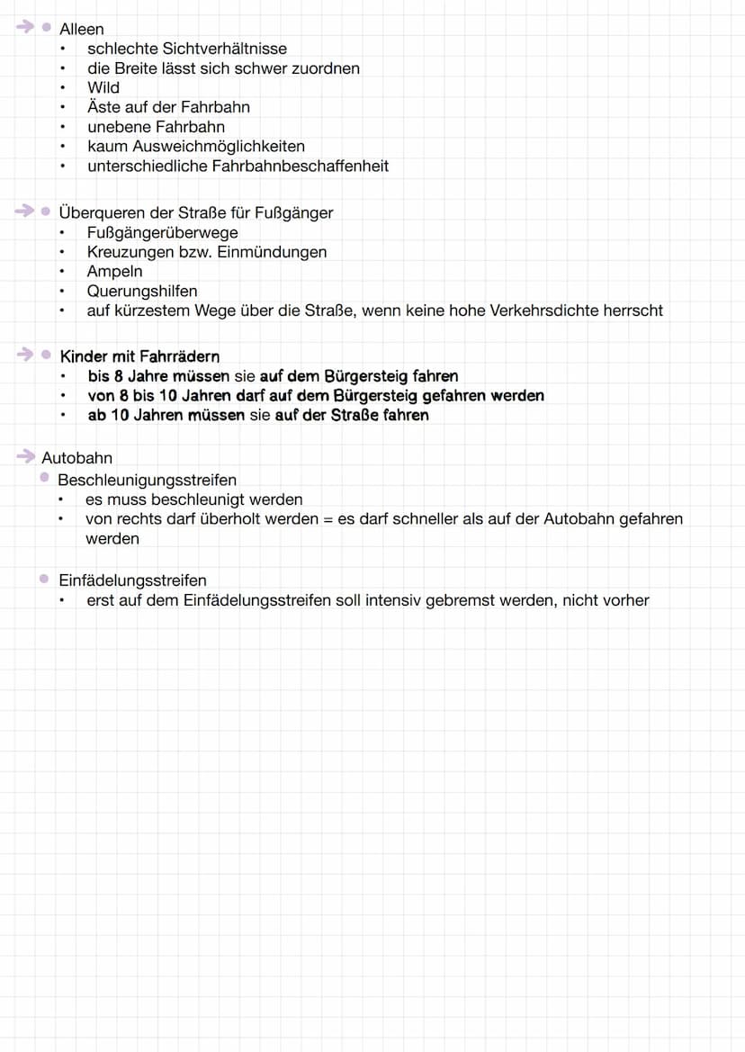 Straße
Richtungsfahrbahn
Seiten-/Parkstraßen
• Sonderwege
Fahrstreifen
Fahrbahnmarkierungen
• Sperrfläche
Lektion 4 -
Haltelinie
●
darf nich