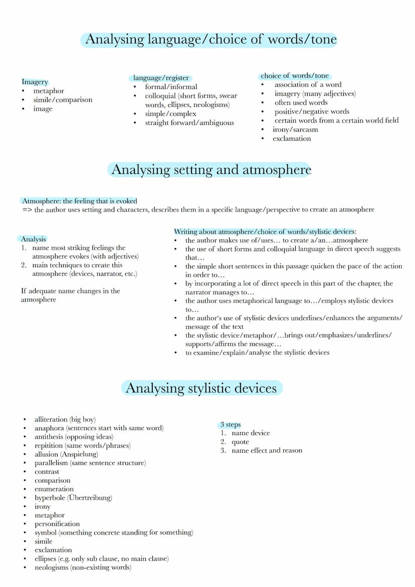 Text types
●
Writing an analysis
●
poem
Drama/plays
Novels
Film-scripts
Short stories
always start with summary
basic structure: structure-l
