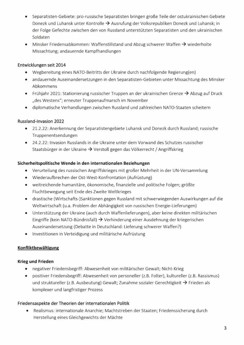 13.1. Friedenssicherung als nationale und internationale Herausforderung
Internationale Konflikte und Kriege
,,Alte" und ,,neue" Kriege
Defi