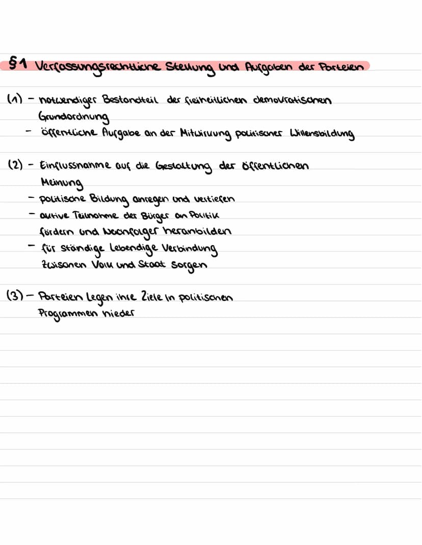 Parteien
Definition: Organe der politischen Willensbildung
→ organisierter Zusammenschluss von Menschen,
die innerhalb eines Staates danach 