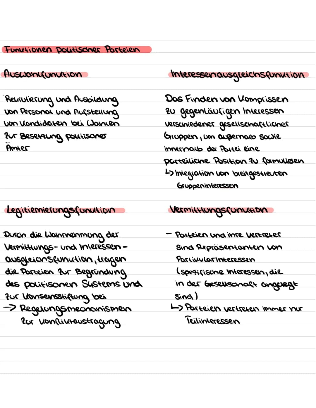 Parteien
Definition: Organe der politischen Willensbildung
→ organisierter Zusammenschluss von Menschen,
die innerhalb eines Staates danach 