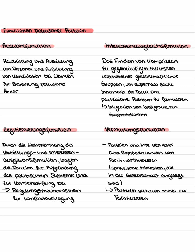 Parteien
Definition: Organe der politischen Willensbildung
→ organisierter Zusammenschluss von Menschen,
die innerhalb eines Staates danach 