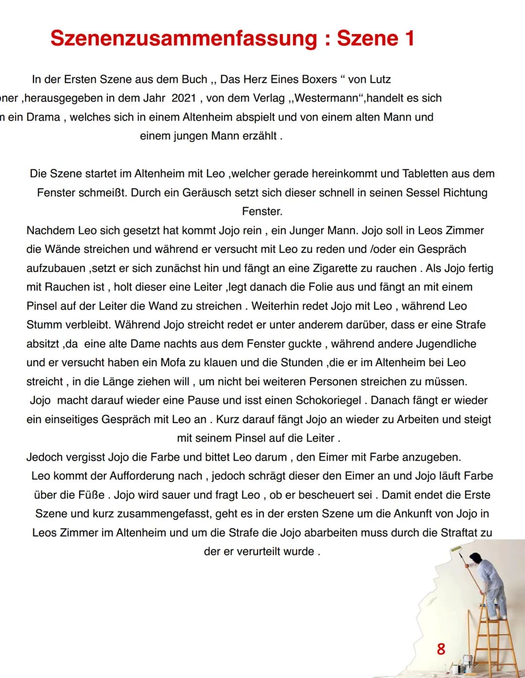 DAS HERZ EINES BOXERS -LUTZ HÜBNER
Portfolio Fach :Deutsch
Von J. A. Hahne Szenenanalyse zu Szene 2
In der zweiten Szene aus dem Buch „, Das
