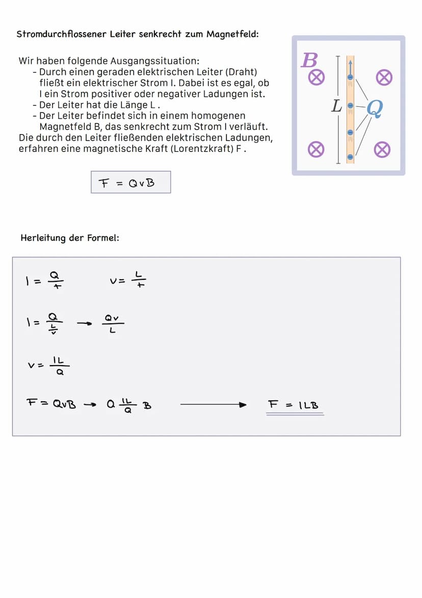 Auf alle geladene Teichen oder Körper, die sich in einem mag. Feld
bewegen, wirkt eine Kraft -> Lorentzkraft
LORENTZKRAFT
Die Lorentzkraft i