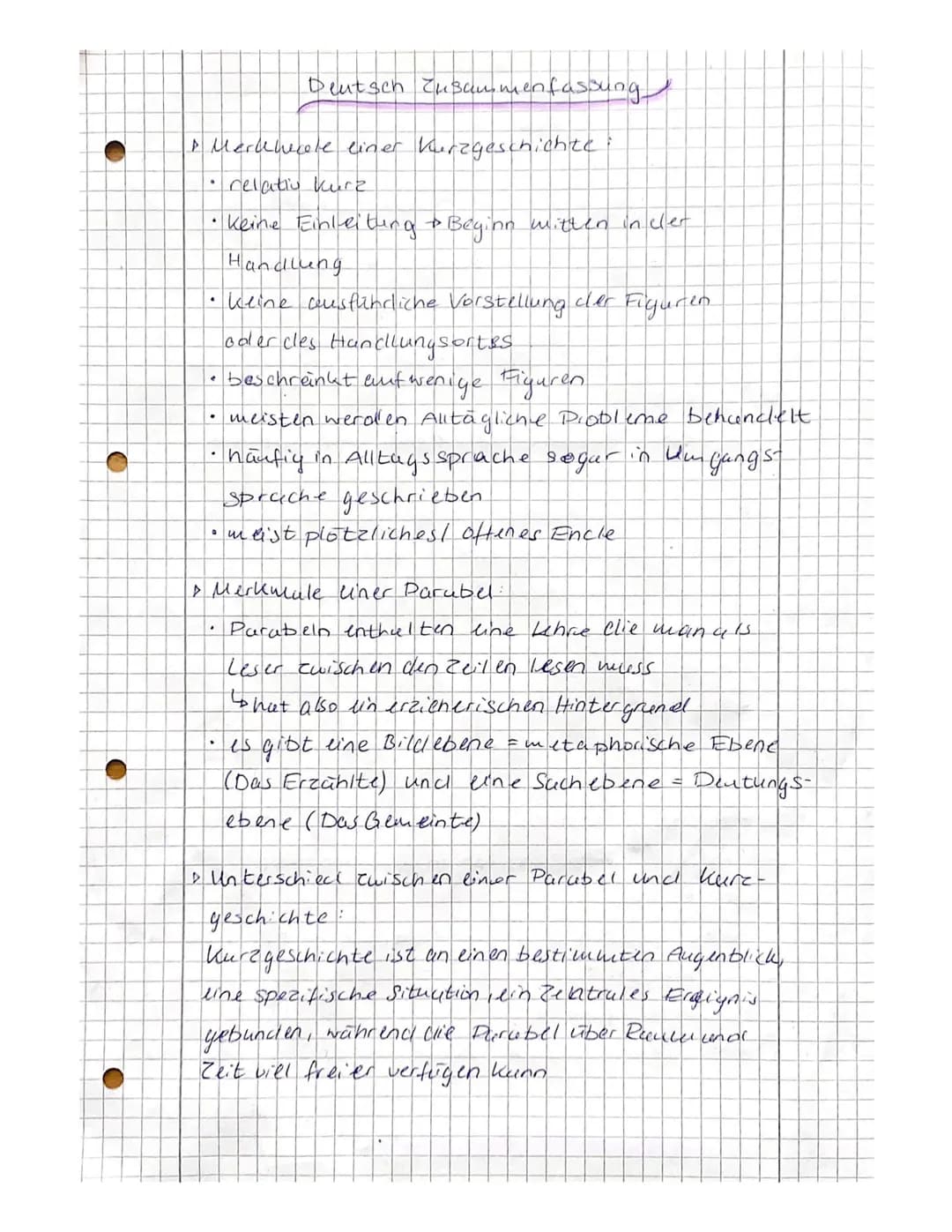 O
3
O
Deutsch Zusammenfassung
& Merdhecere liner Kurzgeschichte.
• relativ kurz
• Keine Einleitung + Beginn witten in cler
Handlung
• Kline 