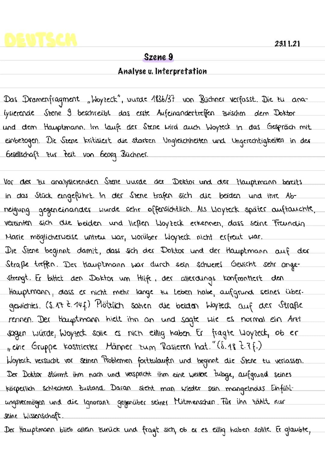 Woyzeck Szene 9 Analyse 