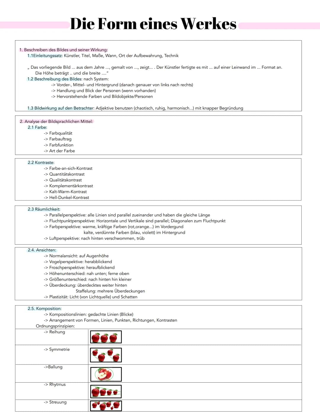 1. Beschreiben des Bildes und seiner Wirkung:
1.1 Einleitungssatz: Künstler, Titel, Maße, Wann, Ort der Aufbewahrung, Technik
,,Das vorliege