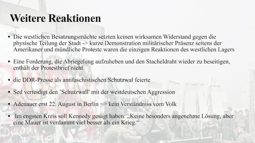 Der Mauerbau 1961
Julia Jost und Melina Berg
UZEL Inhaltsangabe
Allgemeine Fakten zur Mauer
•
Aufbau der Mauer
• Gründe für den Bau der Berl