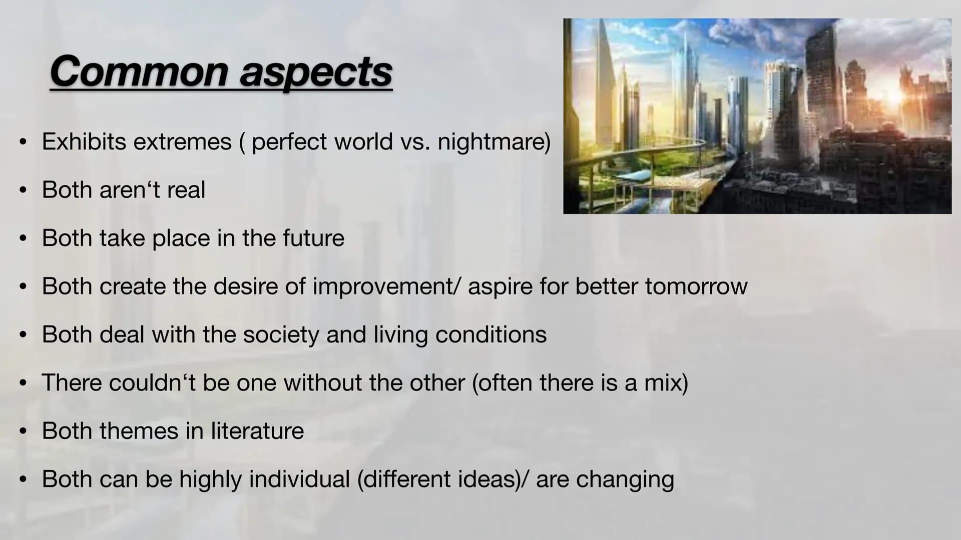 Utopia & Dystopia Content
1. Definition/ characteristics of dystopia & utopia
2. Common aspects
3. Hunger games: Plot summary, dystopian/ ut