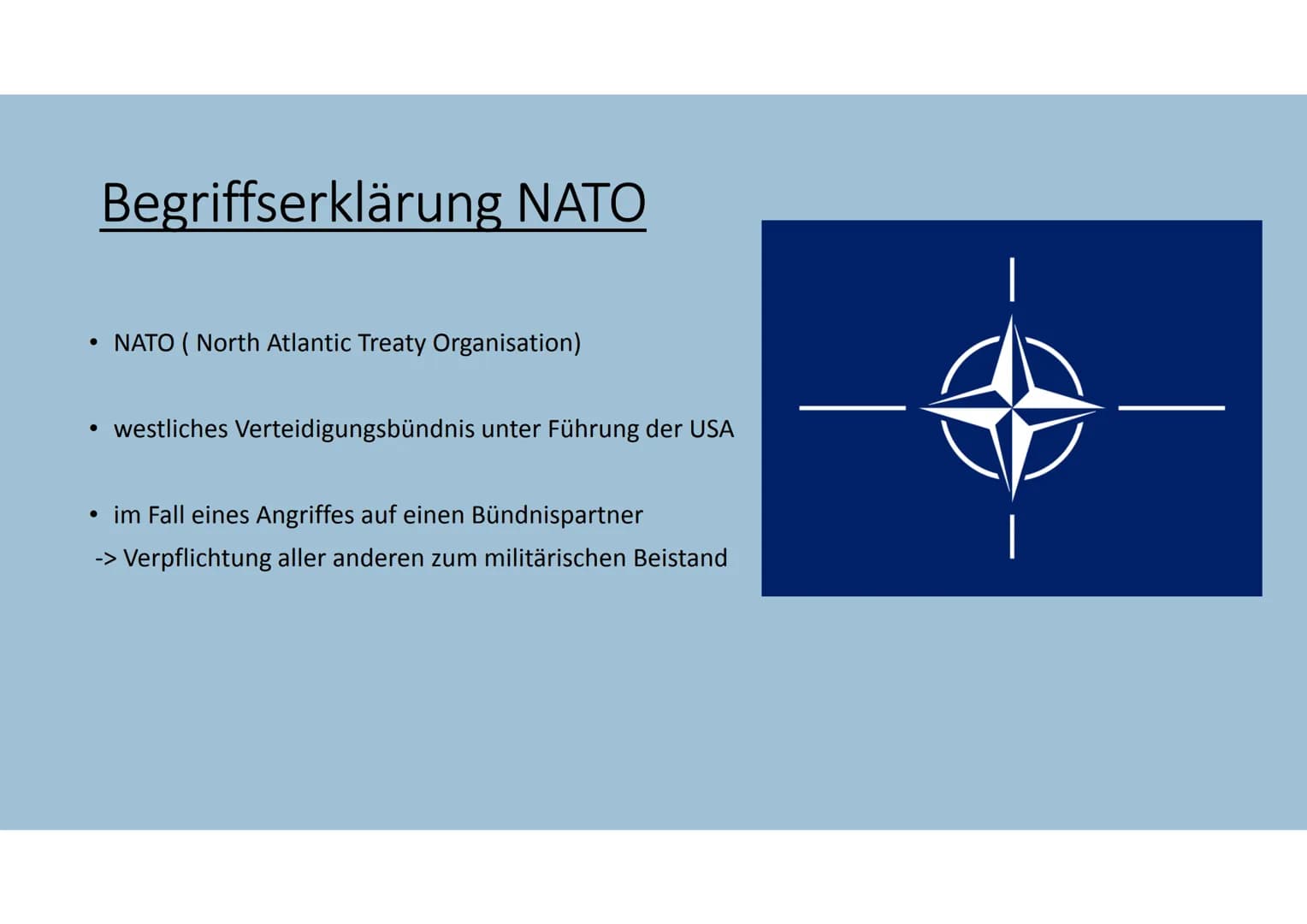 fr
Die Gründung der NATO 1 EINLEITUNG
Was würde passieren wenn Deutschland von einem anderen Land
angegriffen würde
Viele andere Staaten wür