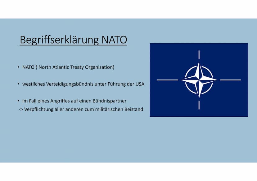 fr
Die Gründung der NATO 1 EINLEITUNG
Was würde passieren wenn Deutschland von einem anderen Land
angegriffen würde
Viele andere Staaten wür