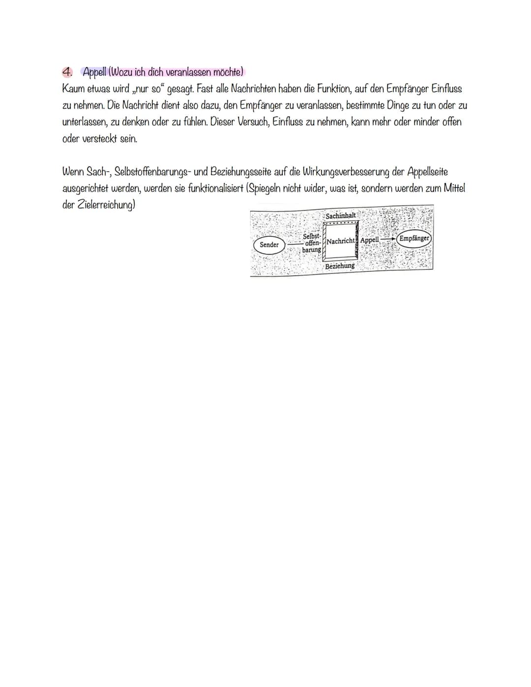 Das Sender-Empfänger-Modell
Emission
Enkodierung -
SENDER En
RAUSCHEN
+++++
N (Nachricht)
Perzeption
-----Dekodierung
De EMPFÄNGER Es gibt e