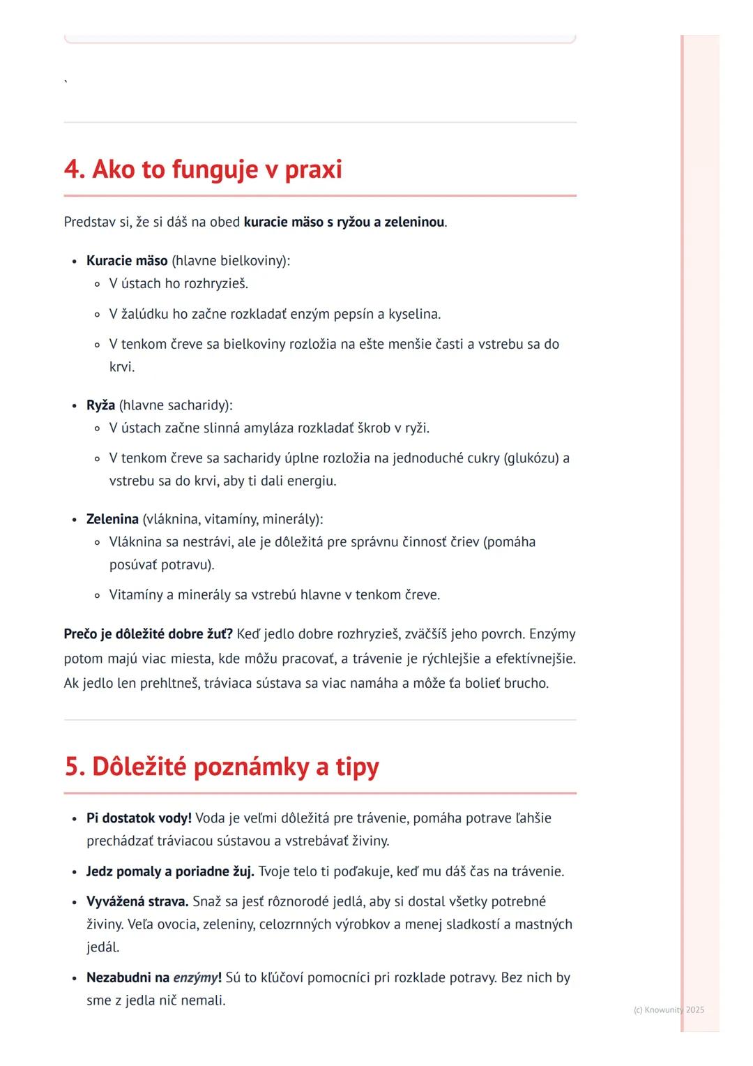 # Tráviaca sústava

# 1. Prehľad tráviacej sústavy

Tráviaca sústava je veľmi dôležitá časť nášho tela. Pomáha nám spracovať všetko
jedlo, k