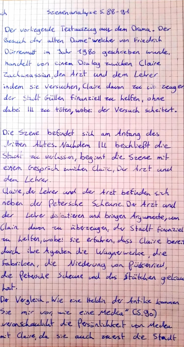 Know szenenanalyse der Besuch der alten Dame Seite 88 bis 91 thumbnail