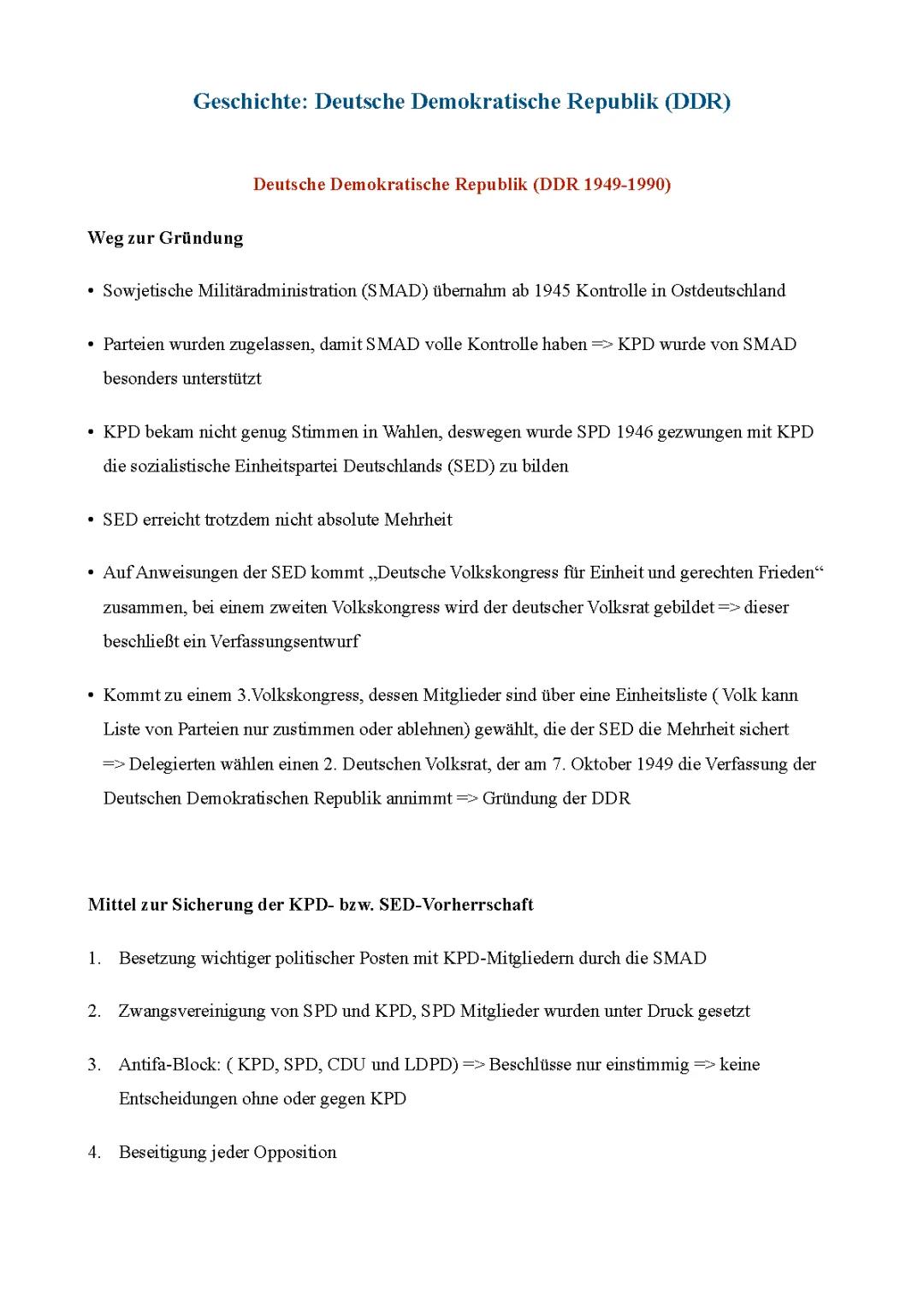 Zusammenbruch der DDR und wichtige Ereignisse: Einfache Zusammenfassung