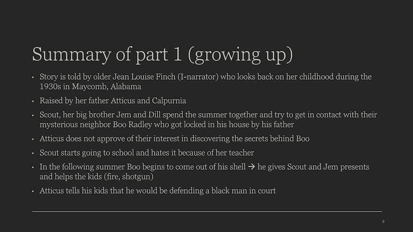 To Kill a Mockingbird
HARPER LEE
Darren Swain, Eleonora Simonelli Content
. Author
Historical background
• Summary
●
Characterization
Themes
