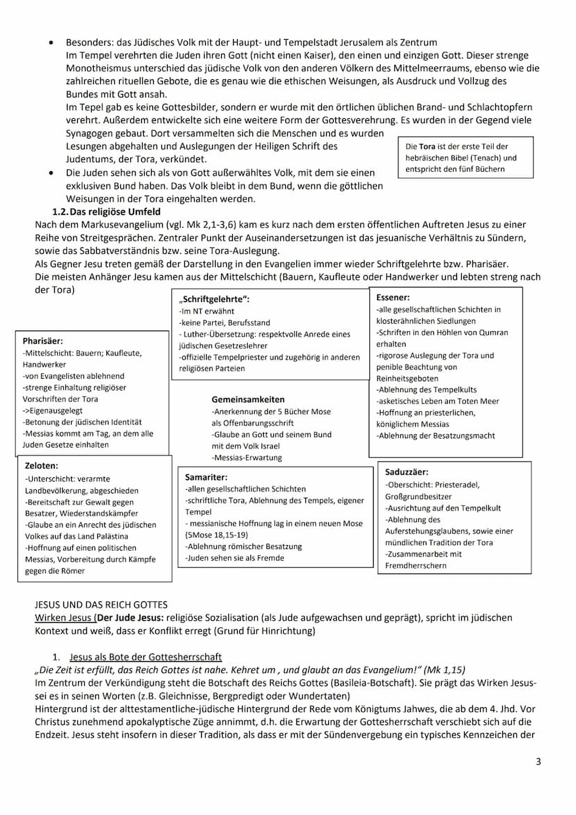 ABI-ZUSAMMENFASSUNG
I. Christologie
Historischer Jesus vs. Christus des Glaubens
->kontroverse Person (konfliktreiches Auftreten, Auferstehu