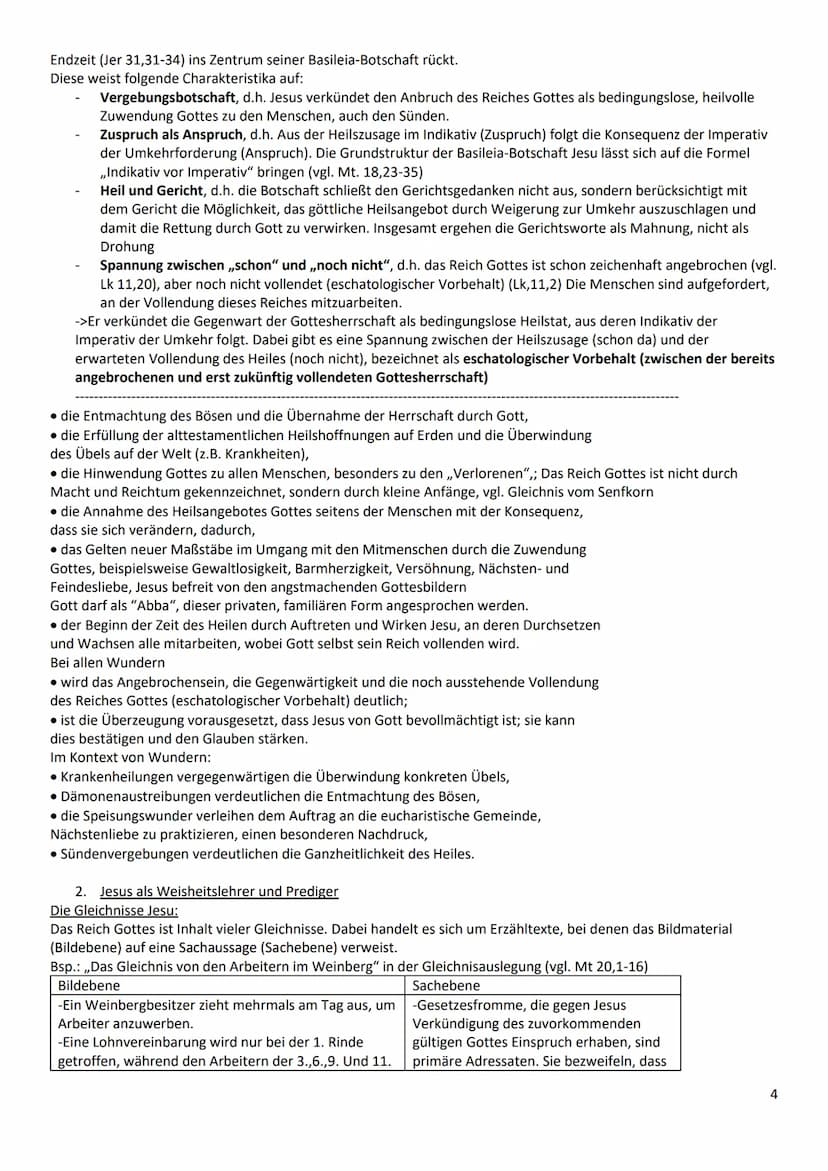 ABI-ZUSAMMENFASSUNG
I. Christologie
Historischer Jesus vs. Christus des Glaubens
->kontroverse Person (konfliktreiches Auftreten, Auferstehu