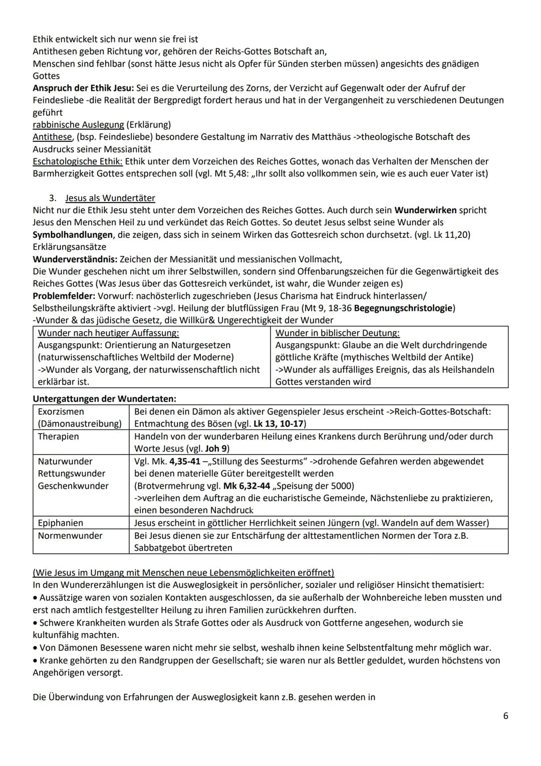 ABI-ZUSAMMENFASSUNG
I. Christologie
Historischer Jesus vs. Christus des Glaubens
->kontroverse Person (konfliktreiches Auftreten, Auferstehu
