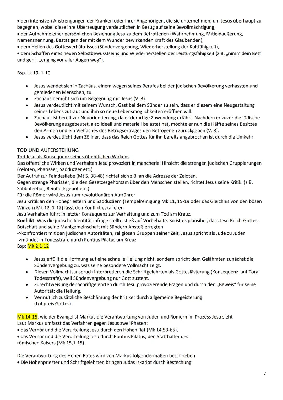 ABI-ZUSAMMENFASSUNG
I. Christologie
Historischer Jesus vs. Christus des Glaubens
->kontroverse Person (konfliktreiches Auftreten, Auferstehu