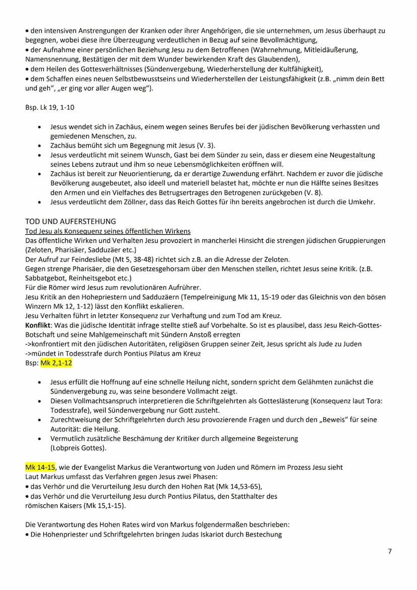 ABI-ZUSAMMENFASSUNG
I. Christologie
Historischer Jesus vs. Christus des Glaubens
->kontroverse Person (konfliktreiches Auftreten, Auferstehu
