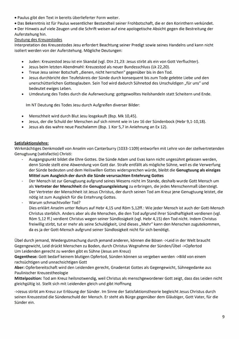 ABI-ZUSAMMENFASSUNG
I. Christologie
Historischer Jesus vs. Christus des Glaubens
->kontroverse Person (konfliktreiches Auftreten, Auferstehu