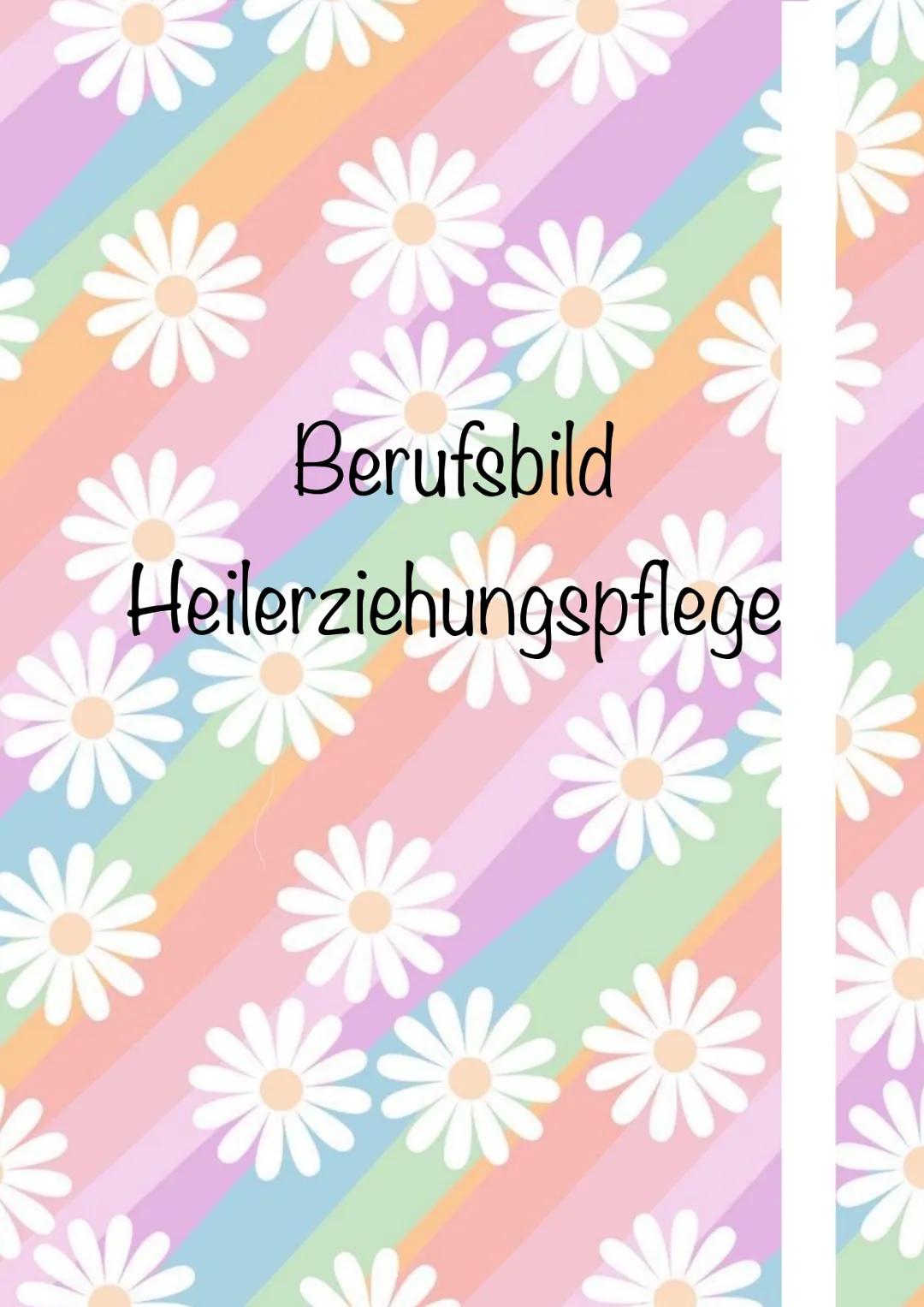 Berufsbild
Heilerziehungspflege
M DAS BERUFSFELD
HEILERZIEHUNGSPFLEGE
Berufsfeld: Aus- bzw. Weiterbildung
Ausbildungsart: Schulische Aus- bz