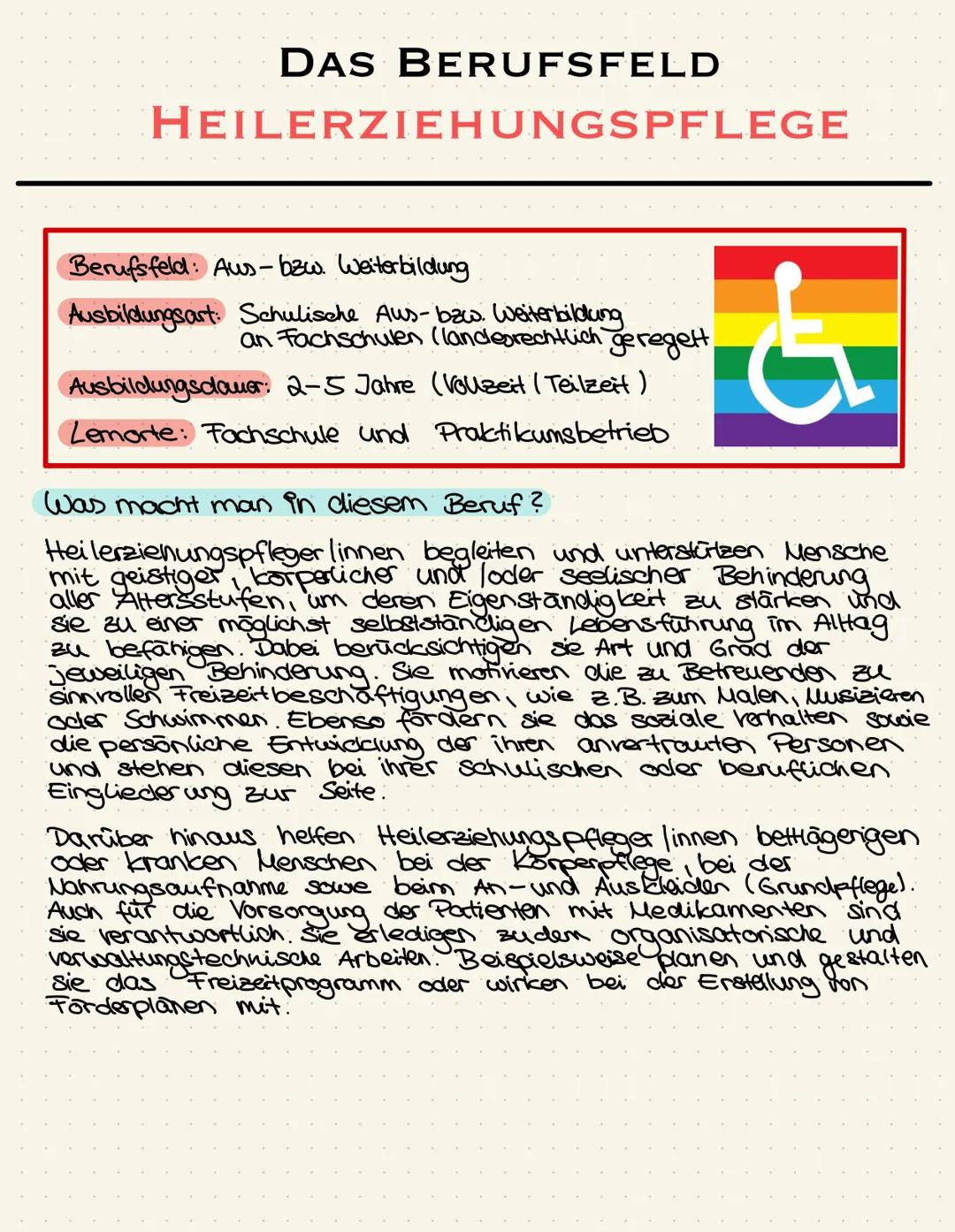 Berufsbild
Heilerziehungspflege
M DAS BERUFSFELD
HEILERZIEHUNGSPFLEGE
Berufsfeld: Aus- bzw. Weiterbildung
Ausbildungsart: Schulische Aus- bz