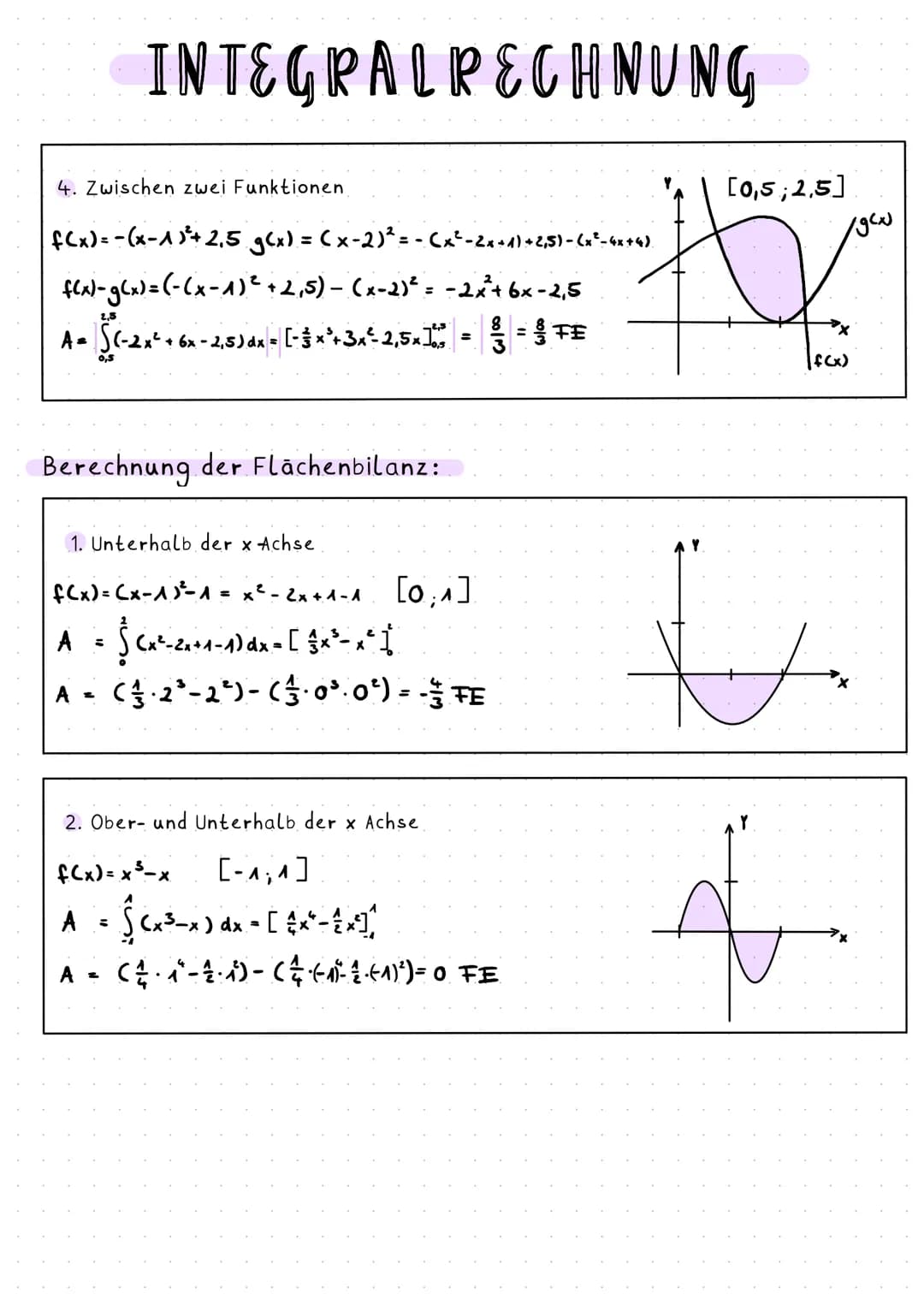 INTEGRALPECHNUNG
Stammfunktionen bestimmen:
f"(x) = f'(x) + f(x) →→→ F(x)
2. Ableitung 1. Ableitung Ausgangsfunution Stammfunution
Konstante