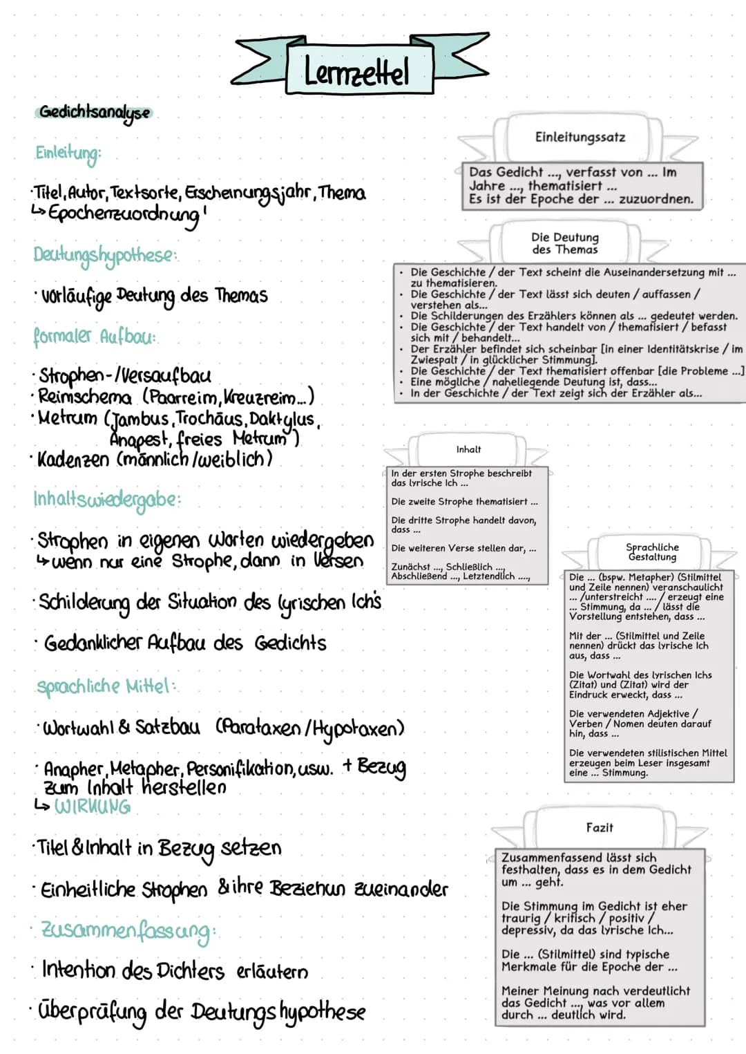 Endreim:
Binnenreim:
Reimschema:
• Paarreim: aa bb.
• umarmender Reim: abba
• Kreuzreim: abab
• Schweifreim: aa bccb.
dreifache Reimreihe: a