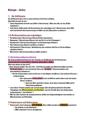Know Zellen - Lernzettel thumbnail