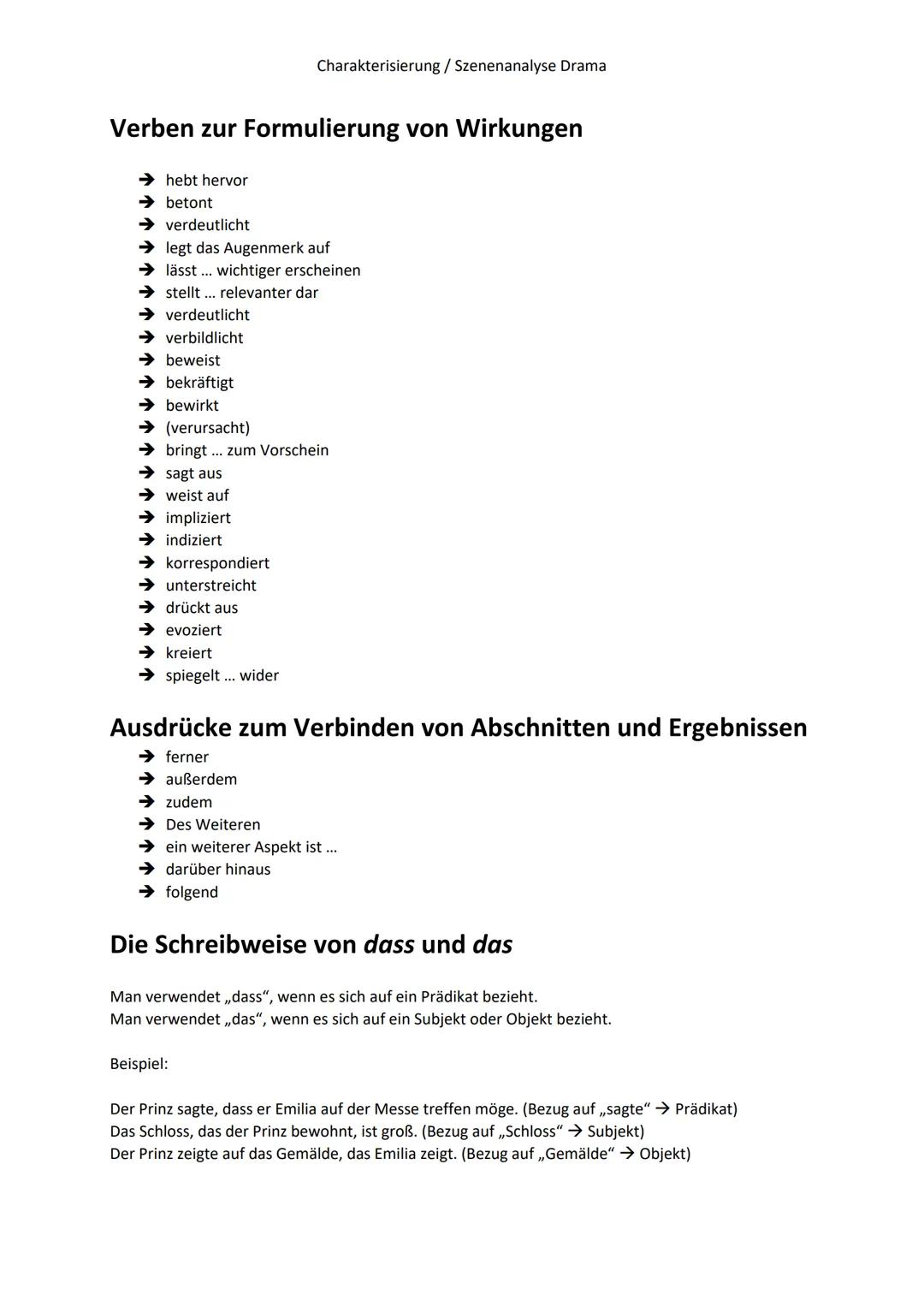 Schreiben von Charakterisierungen
Einleitung
➜ Einleitungssatz
➜Figur vorstellen
→ Was ist an ihr besonders?
→ Welche Rolle spielt sie im Dr