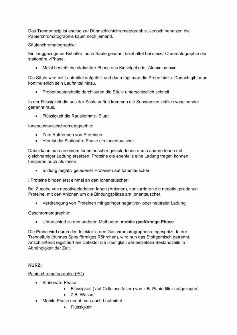 SET 07
Was ist Chromatographie
Die Chromatographie ist ein Verfahren, um Stoffgemische in einzelne Bestandteile
aufzutrennen. Hierbei treten