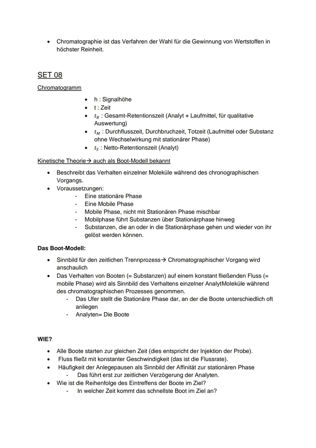 SET 07
Was ist Chromatographie
Die Chromatographie ist ein Verfahren, um Stoffgemische in einzelne Bestandteile
aufzutrennen. Hierbei treten