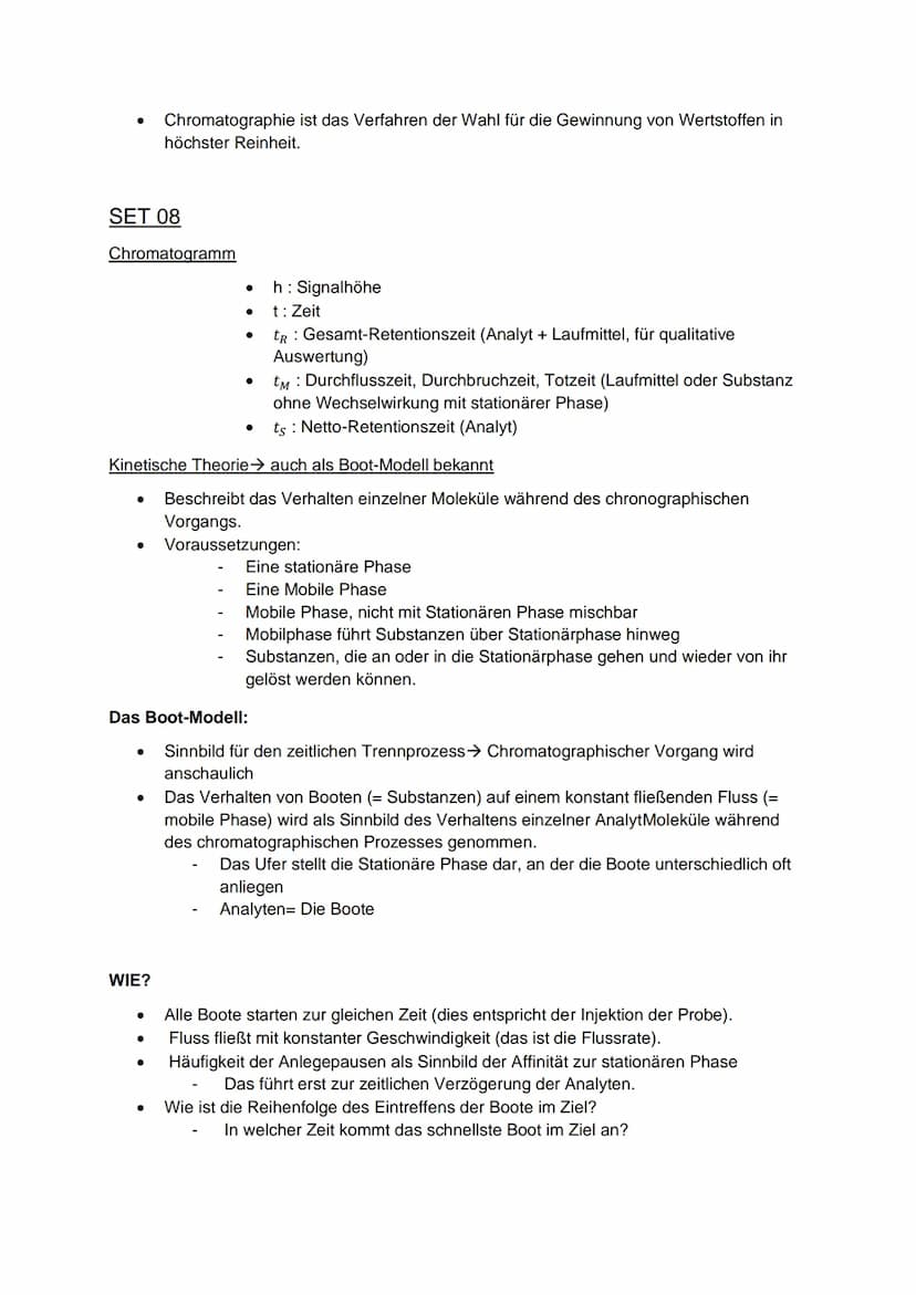 SET 07
Was ist Chromatographie
Die Chromatographie ist ein Verfahren, um Stoffgemische in einzelne Bestandteile
aufzutrennen. Hierbei treten