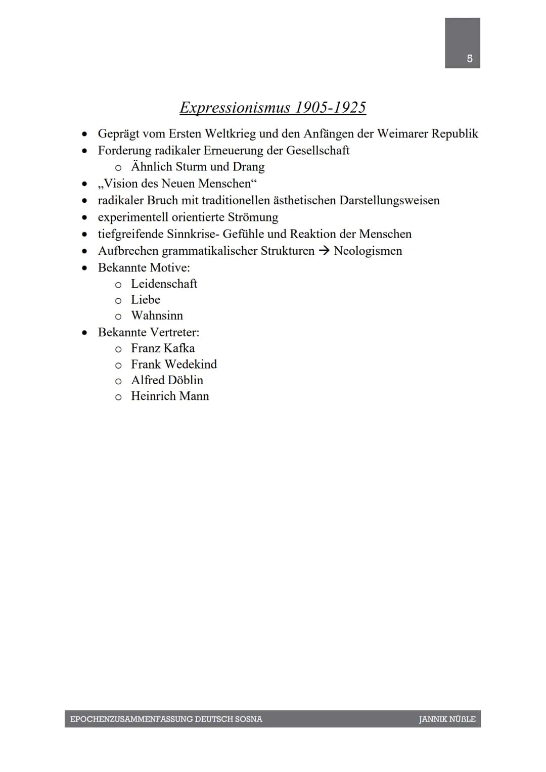Epochen:
Epochenzusammenfassungen
1. Barock
2. Aufklärung
3. Sturm und Drang
4. Weimarer Klassik
5. Romantik
6. Realismus
7. Naturalismus
8.