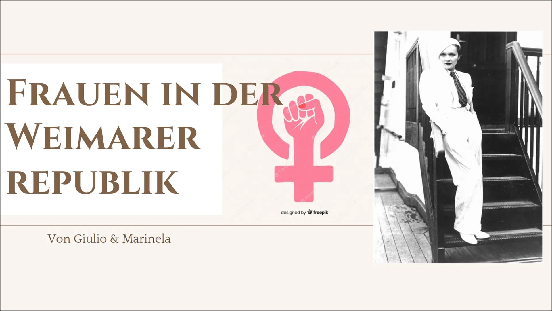 FRAUEN IN DER
WEIMARER
REPUBLIK
Von Giulio & Marinela
C
freer
designed by freepik INHALTSVERZEICHNIS
TOOLKIT
01
RECHTLICHE SITUATION
DER FRA