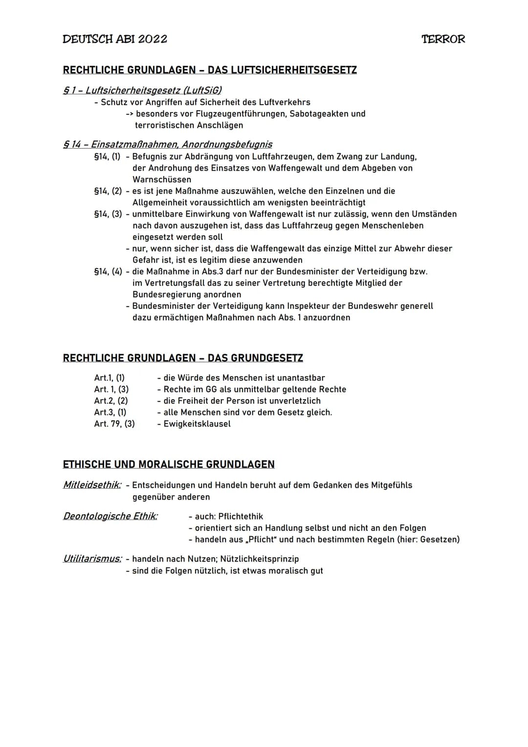 DEUTSCH ABI 2022
DATEN ZUM STÜCK
Titel: Terror - ein Theaterstück und eine Rede
- Autor: Ferdinand von Schirach
- Veröffentlichung: 2015
- G