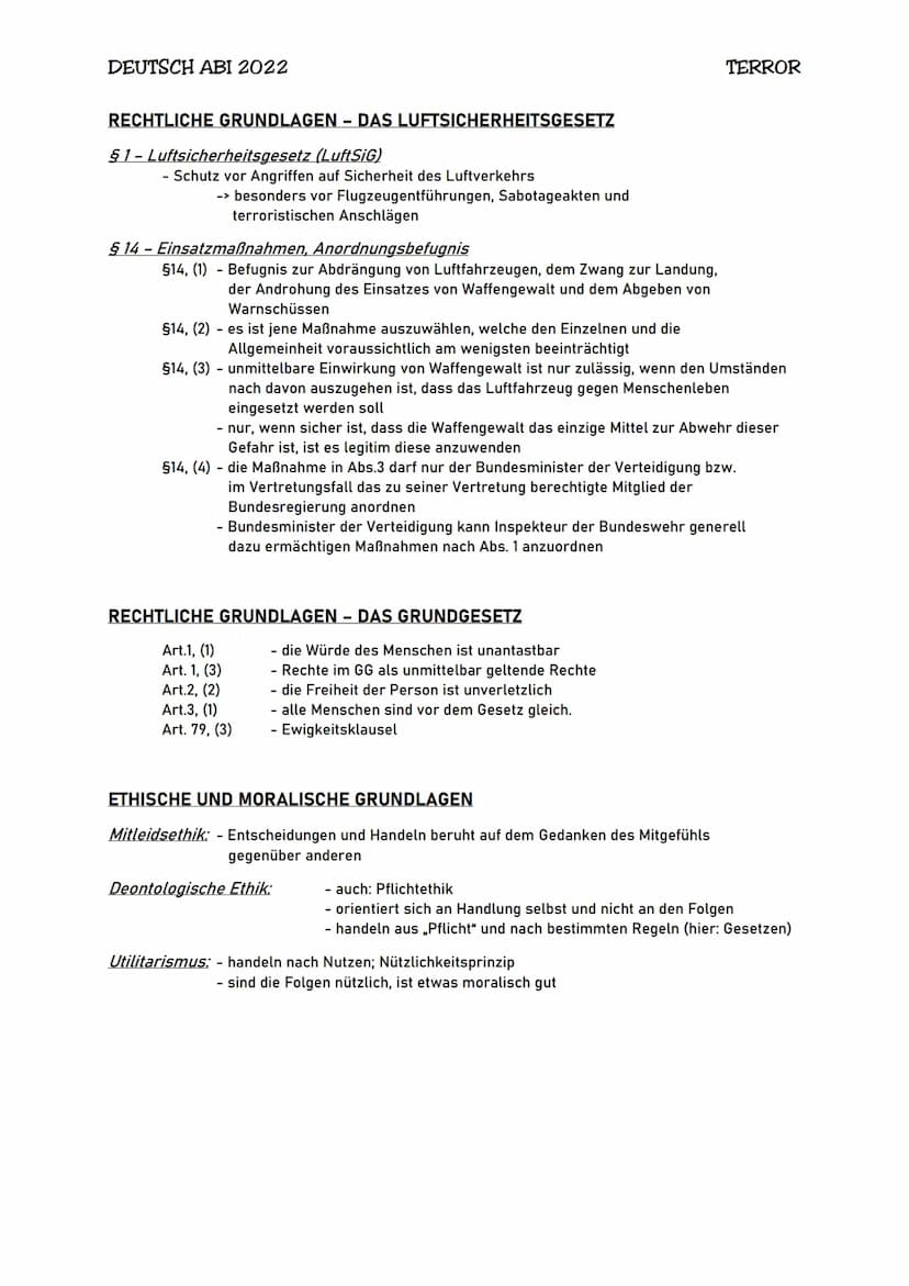 DEUTSCH ABI 2022
DATEN ZUM STÜCK
Titel: Terror - ein Theaterstück und eine Rede
- Autor: Ferdinand von Schirach
- Veröffentlichung: 2015
- G