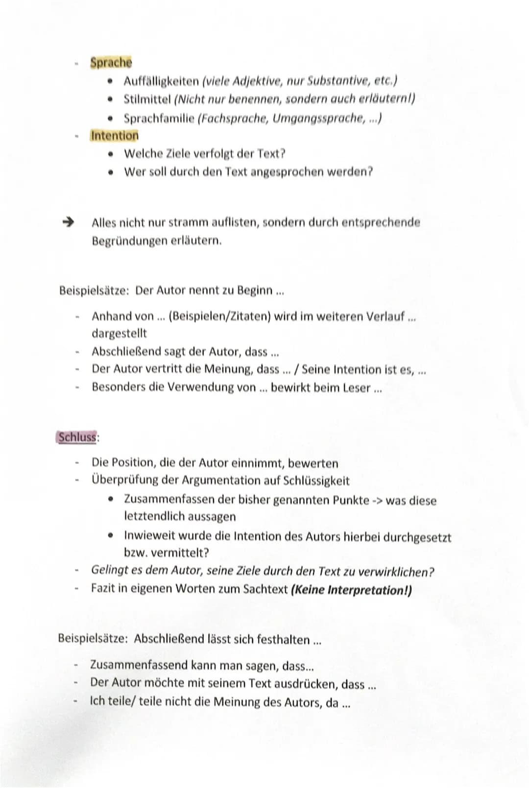 Sachtextanalyse:
Einleitung:
Textsorte (Sachtext)
Titel des Sachtextes
Name des Autors
Erscheinungsjahr (evtl. -ort)
Thema des Textes (knapp
