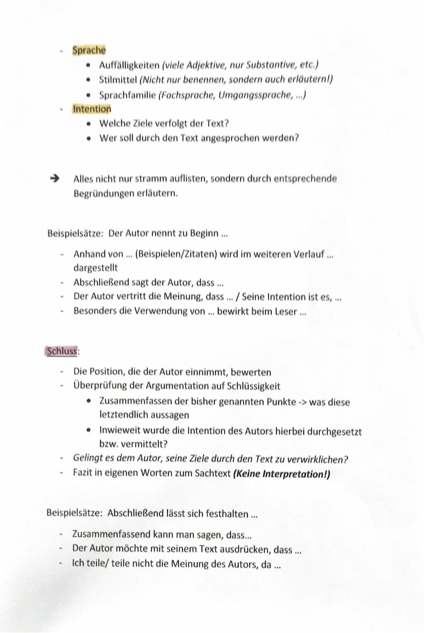 Sachtextanalyse:
Einleitung:
Textsorte (Sachtext)
Titel des Sachtextes
Name des Autors
Erscheinungsjahr (evtl. -ort)
Thema des Textes (knapp